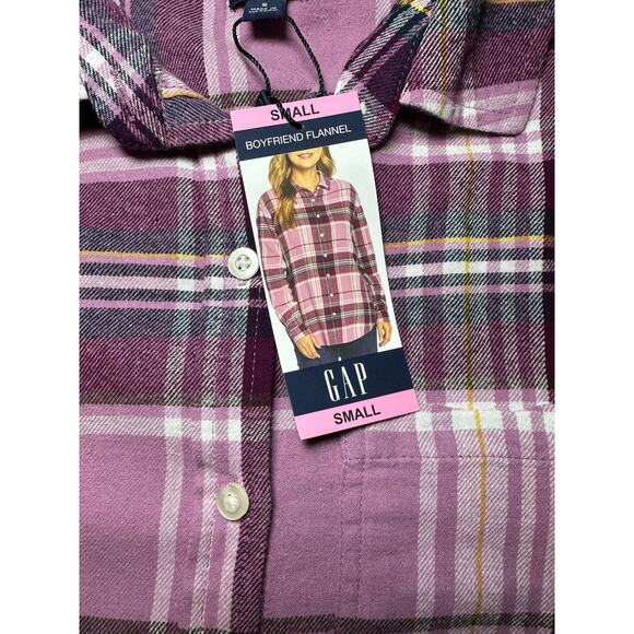 GAP Women's Soft Button Down Long Sleeve Boyfriend Flannel Shirt Size Small - Picture 6 of 7